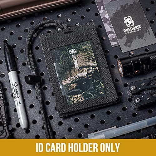OneTigris Tactical ID Holder with Key Ring | Heavyduty Lanyard Card Holder  & EDC Wallet